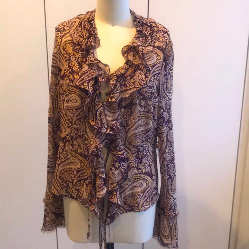 Lucky Brand sheer paisley blouse NWOT - Picture 10 of 10